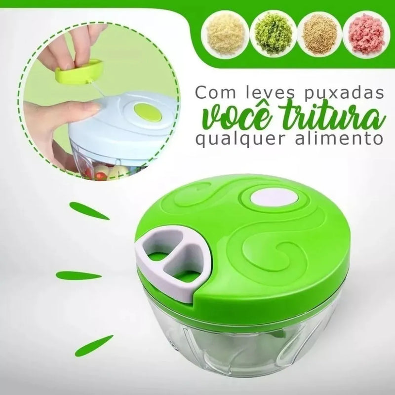 Mini Processador Triturador Alimentos Manual 3 Lâminas - Mappei