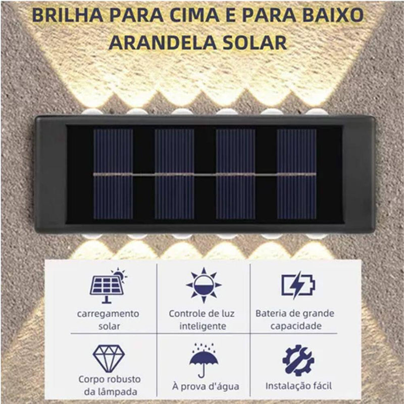 kit com 8 Arandela Solar 10 leds - Mappei - MAPPEI